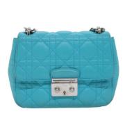 Pre-owned Leather clutches Dior Vintage , Blue , Dames