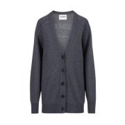 Wollen blend cardigan met logo Iceberg , Gray , Dames