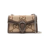 Bruine Schoudertas met Appliqué Detail Gucci , Brown , Dames