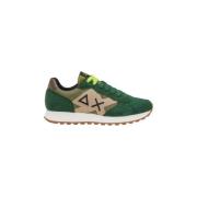 Groene Donkere Bicolor Sneakers Sun68 , Green , Heren