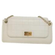 Pre-owned Leather chanel-bags Chanel Vintage , White , Dames