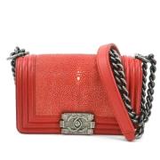 Pre-owned Leather chanel-bags Chanel Vintage , Red , Dames