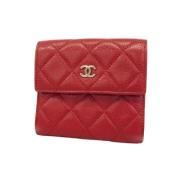 Pre-owned Leather wallets Chanel Vintage , Red , Dames