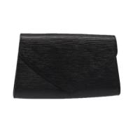 Pre-owned Leather clutches Louis Vuitton Vintage , Black , Dames