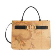 Elegante zwarte Geo Classic handtas Alviero Martini 1a Classe , Beige ...