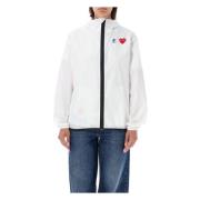 Witte Waterdichte Ritsjas met Capuchon Comme des Garçons , White , Dam...