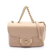 Pre-owned Leather chanel-bags Chanel Vintage , Beige , Dames