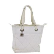 Pre-owned Canvas totes Chanel Vintage , White , Dames