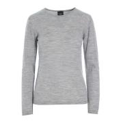 Grijze Melange Merinowol Gebreide Blouse Bitte Kai Rand , Gray , Dames