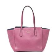 Pre-owned Leather totes Gucci Vintage , Purple , Dames