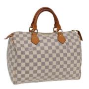 Pre-owned Canvas handbags Louis Vuitton Vintage , White , Dames