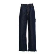 Blauwe Denim Lisa Wijde Jeans Darkpark , Blue , Dames