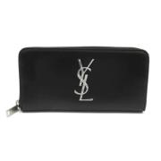 Pre-owned Leather wallets Yves Saint Laurent Vintage , Black , Dames