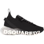 Stijlvolle Lage Top Veterschoenen Dsquared2 , Black , Heren