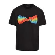 Casual Katoenen T-shirt Dsquared2 , Black , Heren