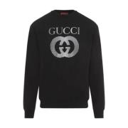 Zwart Iconisch Logo Sweatshirt Gucci , Black , Heren