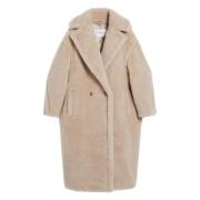 Beige Alpaca Wol Jas Dubbel-Breasted Max Mara , Beige , Dames