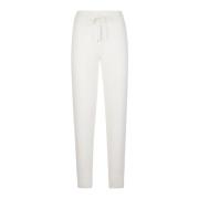 Cashmere broek met trekkoord en tipping Eleventy , White , Dames