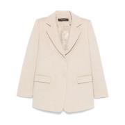 Stijlvolle Jas Cappotto 03 Federica Tosi , Beige , Dames