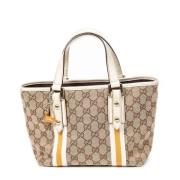 Pre-owned Canvas totes Gucci Vintage , Beige , Dames