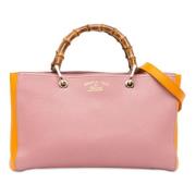 Pre-owned Leather handbags Gucci Vintage , Pink , Dames