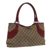 Pre-owned Canvas totes Gucci Vintage , Beige , Dames