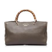 Pre-owned Leather handbags Gucci Vintage , Brown , Dames