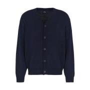 Blauwe Cardigan Sweater Mannen Navy Armani Exchange , Blue , Heren