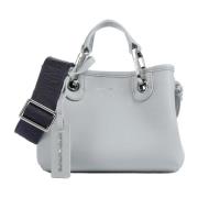 Handtas met hertenprint en logo Emporio Armani , Gray , Dames