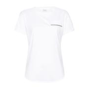 Katoenen T-shirts en Polos met Monili Ketting Brunello Cucinelli , Whi...