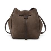 Luxe Bruin Suède Bucket Tas Brunello Cucinelli , Brown , Dames