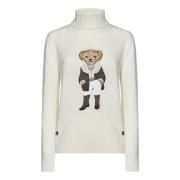 Witte Teddybeer Coltrui Sweater Ralph Lauren , White , Dames