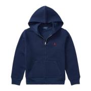 Geborduurde Zip-Through Hoodie Sweaters Ralph Lauren , Blue , Heren