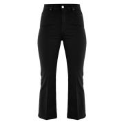 Wijde Korte Katoenen Broek met Zakken Kocca , Black , Dames