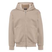 Katoenmix Zip-through Hoodie Emporio Armani , Beige , Heren