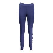 Blauwe Leggings met Taille Print Logo Fila , Blue , Dames