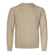 Beige Wol Kasjmier Trui Regular Fit Boglioli , Beige , Heren