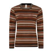 Gestreepte Pullover Trui Zwart/Bruin Skovhuus , Brown , Dames