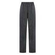 Wollen Elastische Track-Pants Fabiana Filippi , Gray , Dames