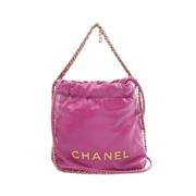 Pre-owned Leather chanel-bags Chanel Vintage , Purple , Dames