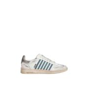 Vintage Gestreepte Sneakers voor Mannen Dsquared2 , White , Heren