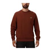 Heren Crew Neck Sweatshirt Roest Fred Perry , Brown , Heren