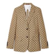 Beige Jassen Volledige canvasconstructie Gucci , Beige , Dames