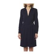 Blauwe Jersey Jurk met Sleutelgat Halslijn Max Mara , Blue , Dames