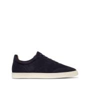 Navy Blauwe Platte Logo Schoenen Brunello Cucinelli , Blue , Heren