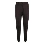 Zwarte Slim-Fit Broek met Naaddetails Moncler , Black , Dames