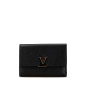 Pre-owned Leather wallets Louis Vuitton Vintage , Black , Dames