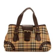 Pre-owned Coated canvas totes Burberry Vintage , Beige , Dames