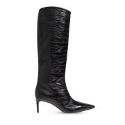 Leren laarzen met hak Dolce & Gabbana , Black , Dames