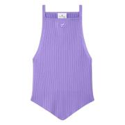 Ribgebreide Pointy Tanktop Courrèges , Purple , Dames